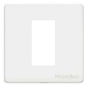 M Marcus Heritage Brass Vintage Gloss White Range 1 Module Euro Plate