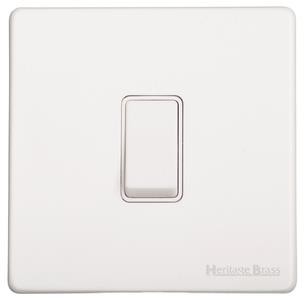 M Marcus Heritage Brass Vintage Gloss White Range 1 Gang 2 Way Rocker Switch