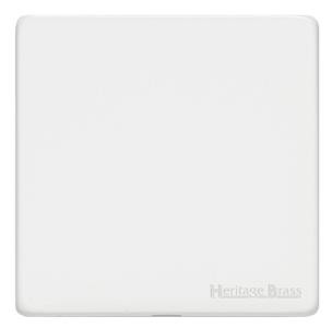 M Marcus Heritage Brass Vintage Gloss White Range Single Blank Plate