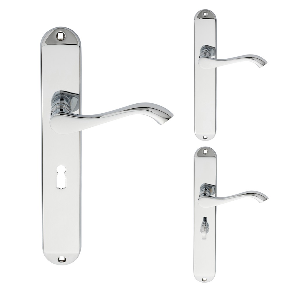 Carlisle Brass Andros Lever on Long Plate - Polished Chrome Plate