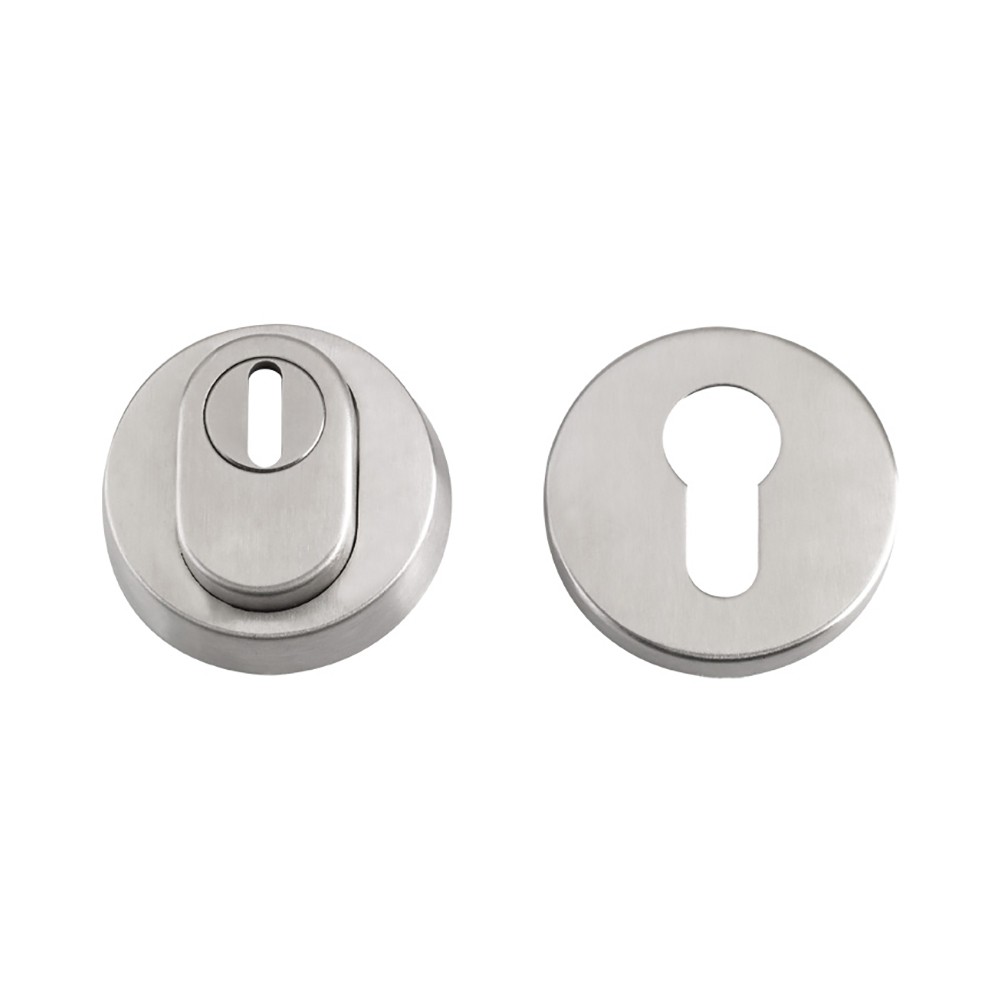 Euro Profile Security Escutcheon Set – 52mm Ø – Satin Stainless Steel