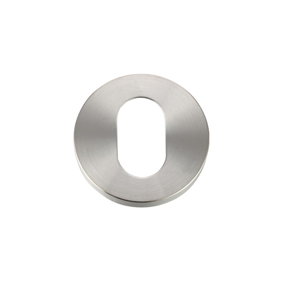 Oval Profile Concealed Fixing Escutcheons – Push on Rose – 52mm Ø – Antimicrobial Satin Stainless Steel