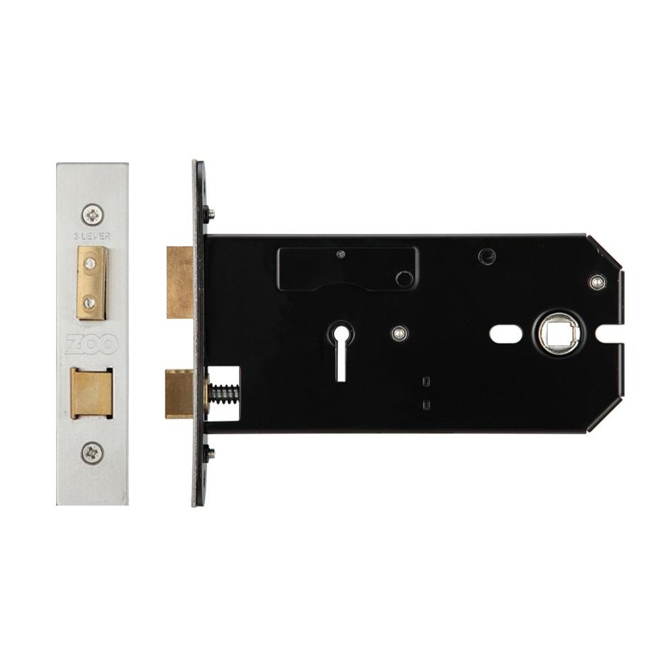 Horizontal 3 Lever Mortice Sash Lock – Satin Stainless Steel