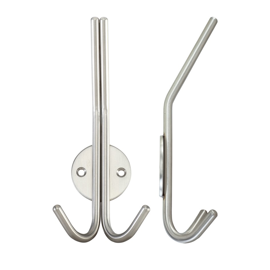 Treble Hat & Coat Hook – Satin Stainless Steel