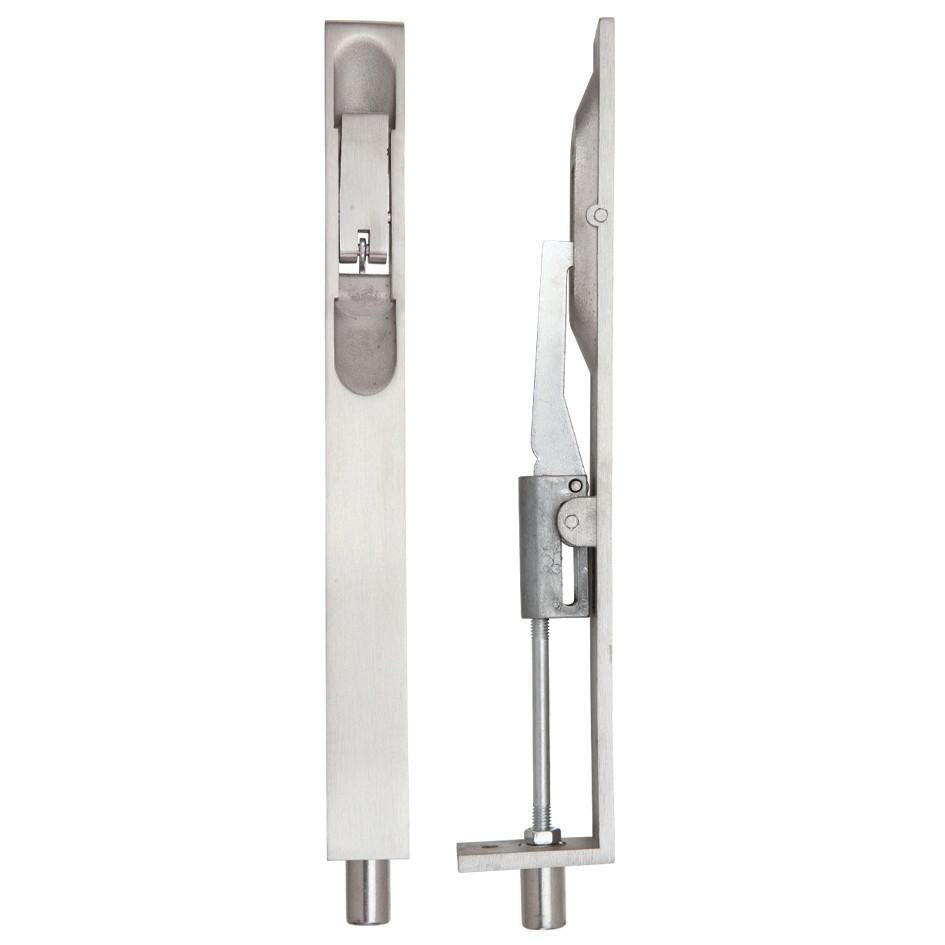 BULK PURCHASE ONLINE ONLY. Square End Lever Action Flush Bolts with Flat Keep Plate – 203 x 20mm