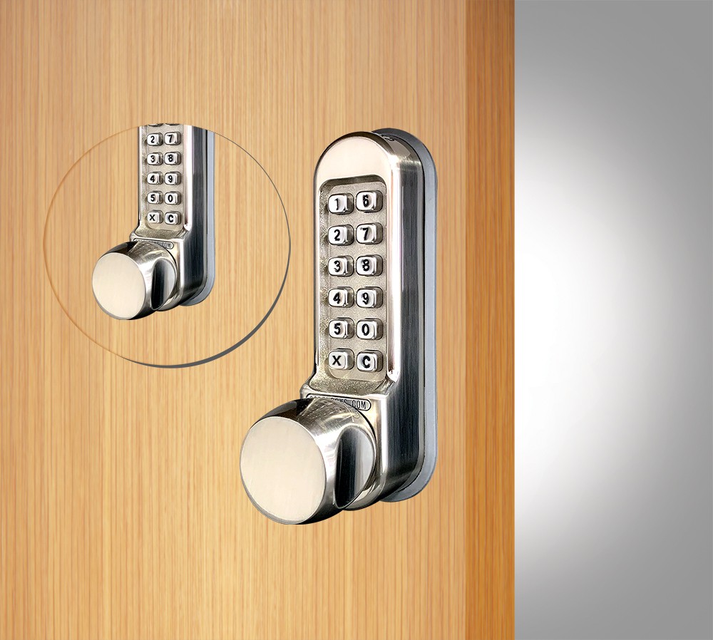 Codelocks CL500 & CL505 Front and Back Plates, Back to Back – Satin Stainless Steel