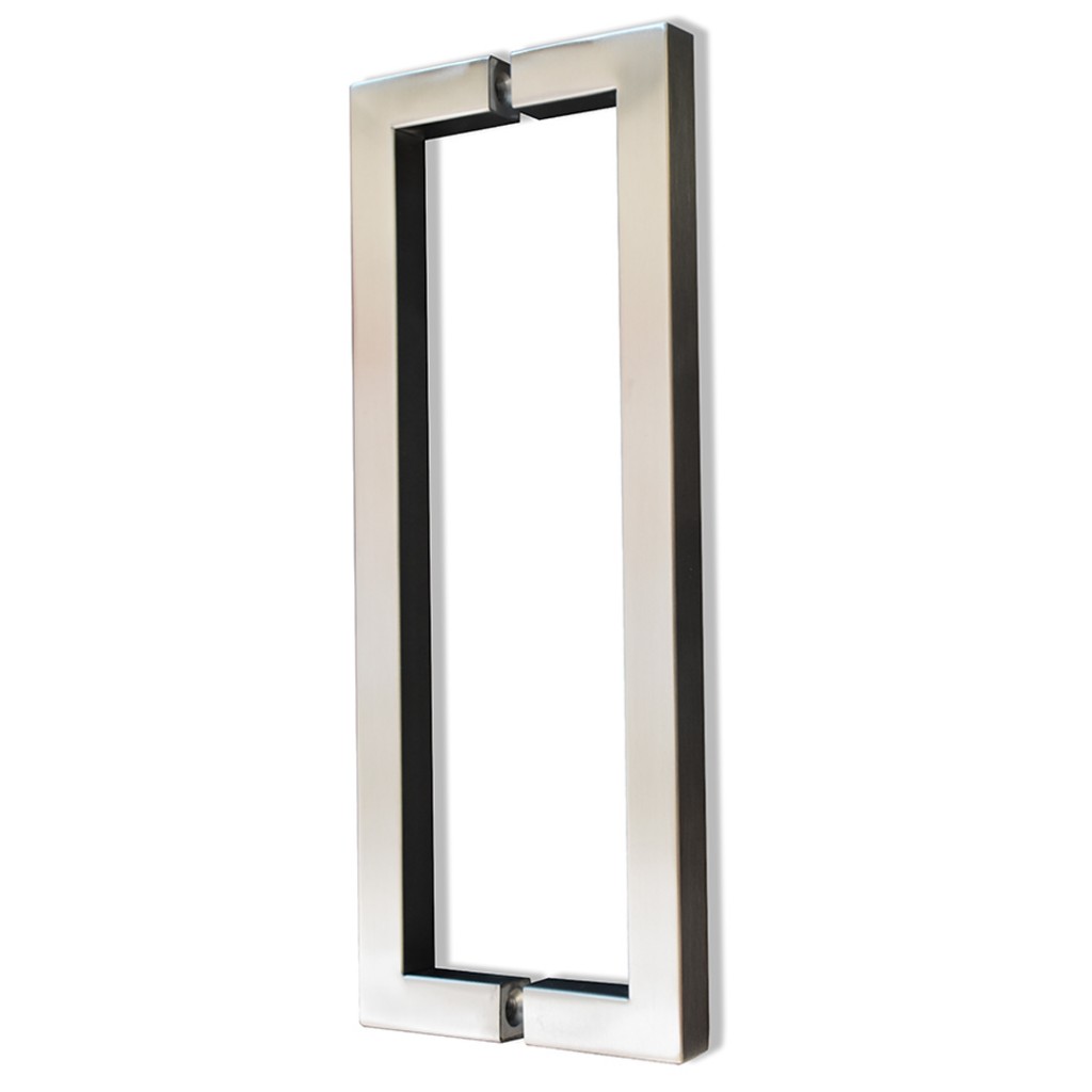 Square Section Pull Handles – Back to Back Fixing – Self-Sanitising Antimicrobial Satin Stainless Steel