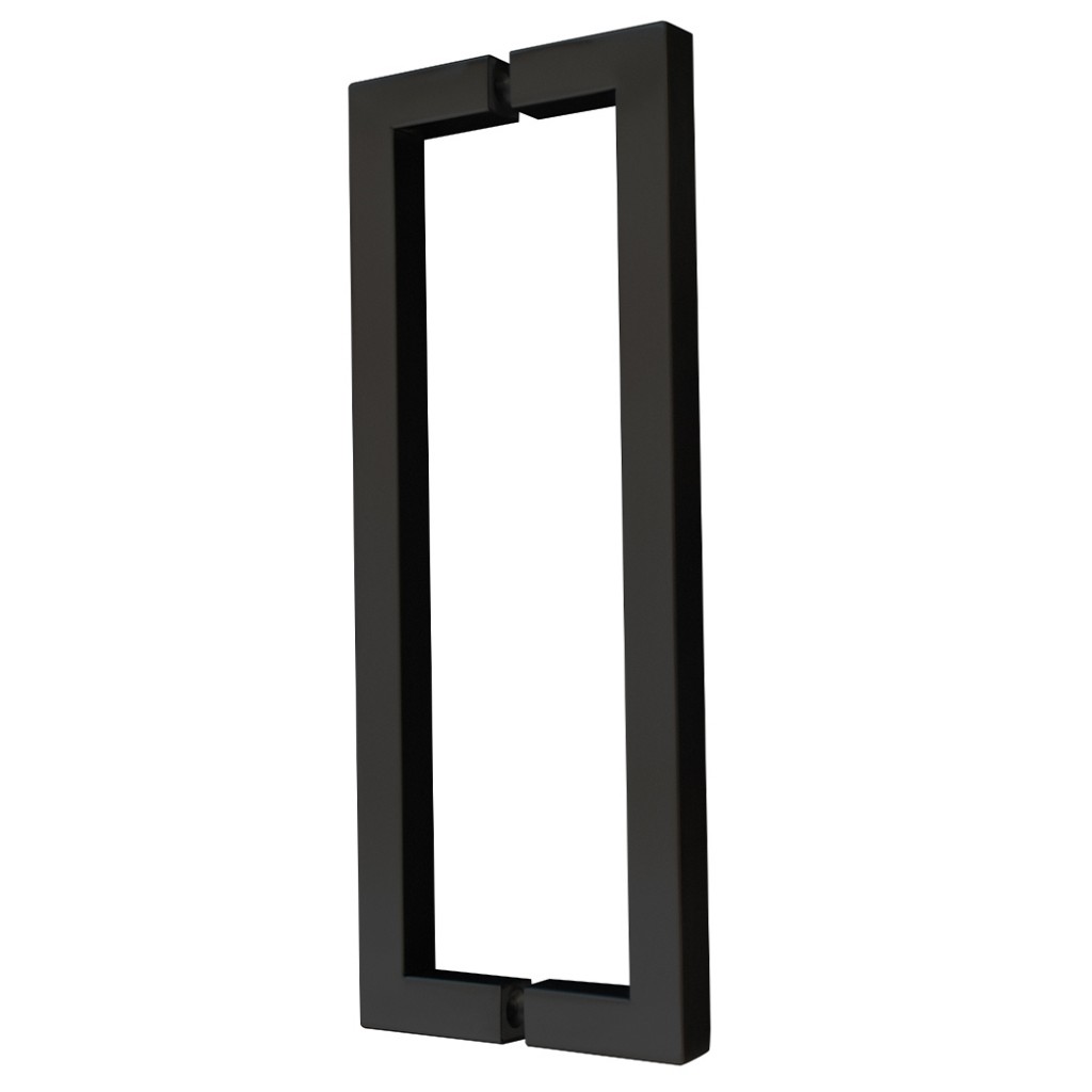 Square Section Pull Handles – Back to Back Fixing – Self-Sanitising Antimicrobial Matt Black
