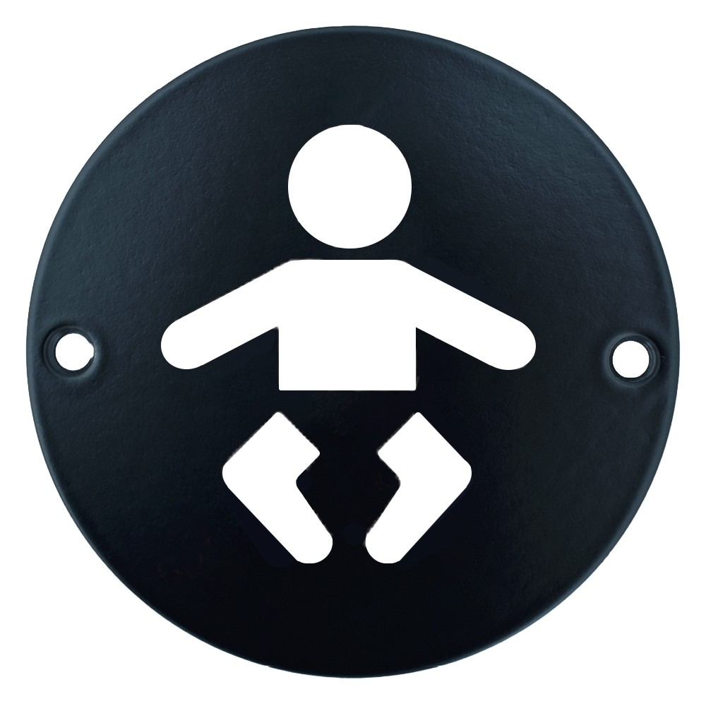“Baby change” symbol – Antimicrobial Eco-Friendly Matt Black