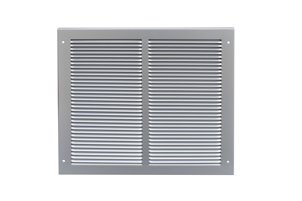 Louvered ventilator to suit Intumescent Fire Grilles – Height 295mm x various widths – Antimicrobial Silver