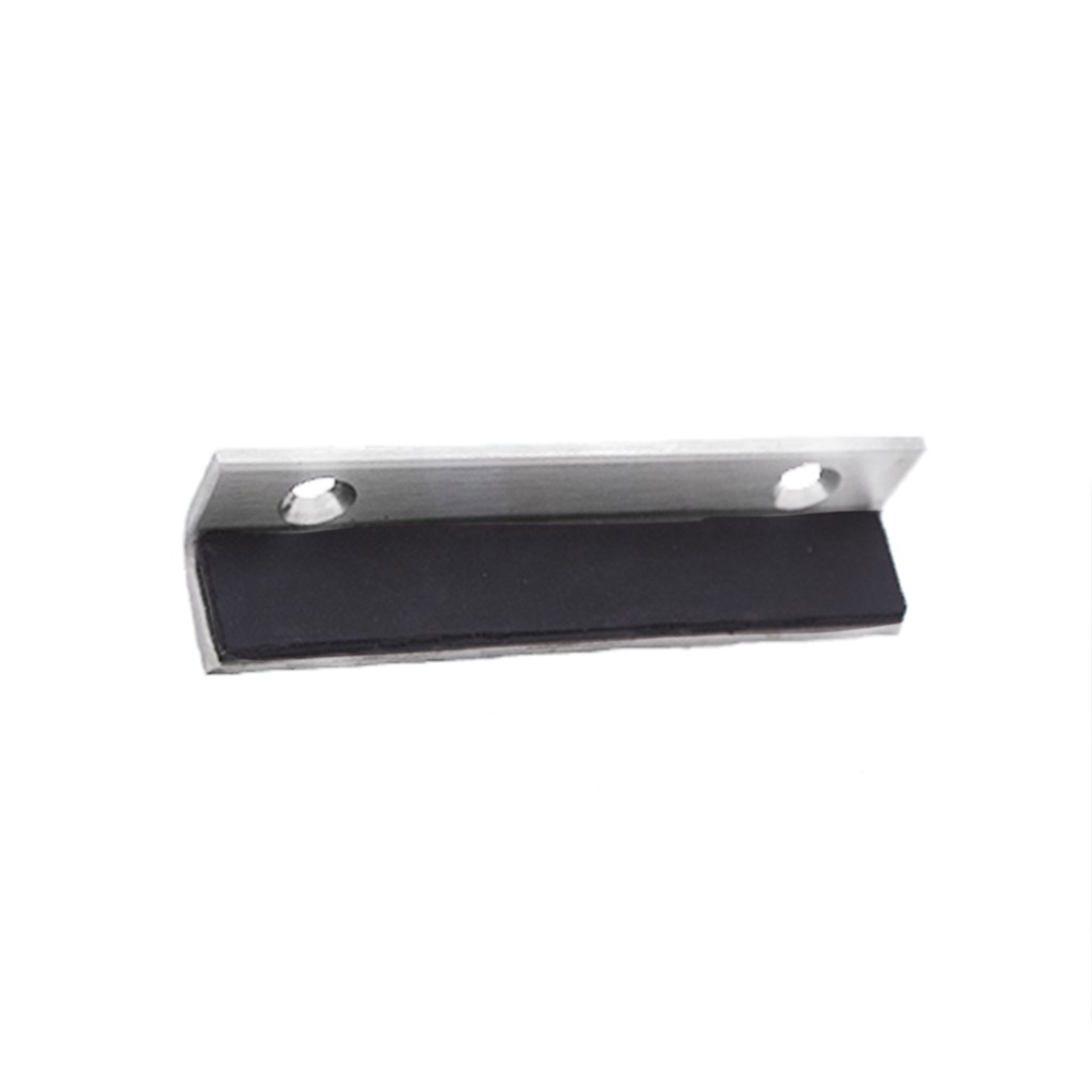 Heavy Duty Rubber Buffered Door Stop for Glass or Timber Doors – Polished Stainless Steel 