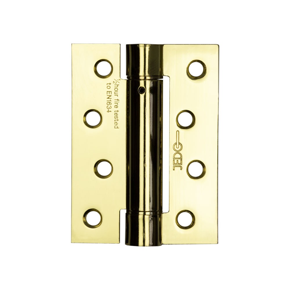 Single Action Adjustable Spring Hinge Set 102mm x 76mm x 3mm - Anti-tarnish Brass