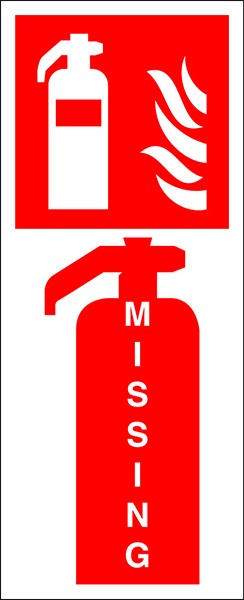 Fire Extinguisher Missing sign