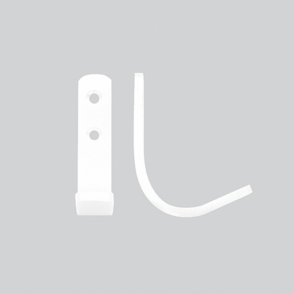 Heavy Duty Strip Pattern Single Coat Hook – Antimicrobial Eco-Friendly Matt White