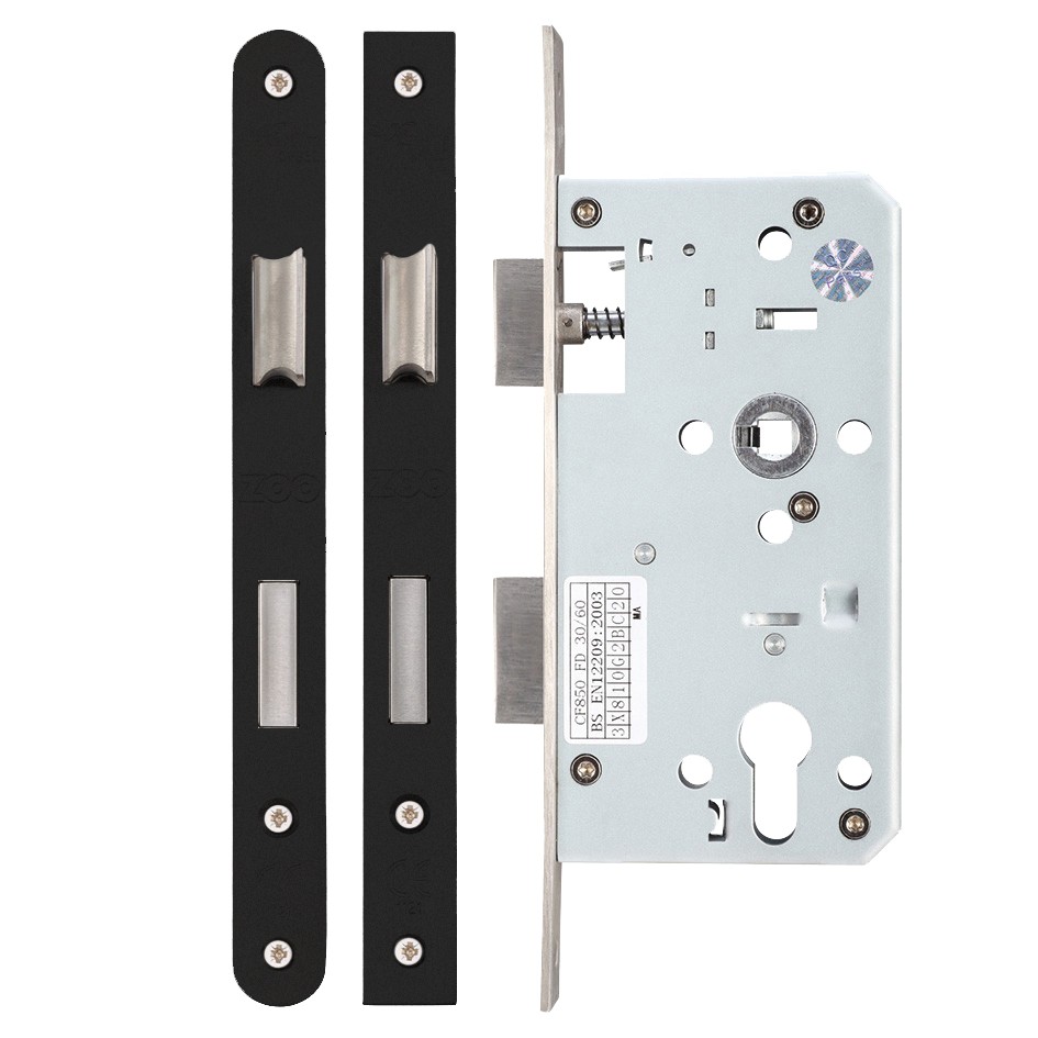 Heavy Duty Architectural DIN Euro Sash Lock Case (DDA) – Antimicrobial Eco-Friendly Matt Black
