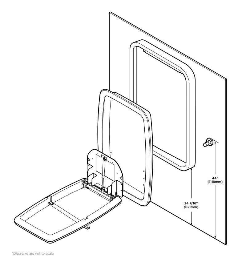 Bobrick Koala Kare KB311SSWM Matt Black Vertical SurfaceMounted Baby