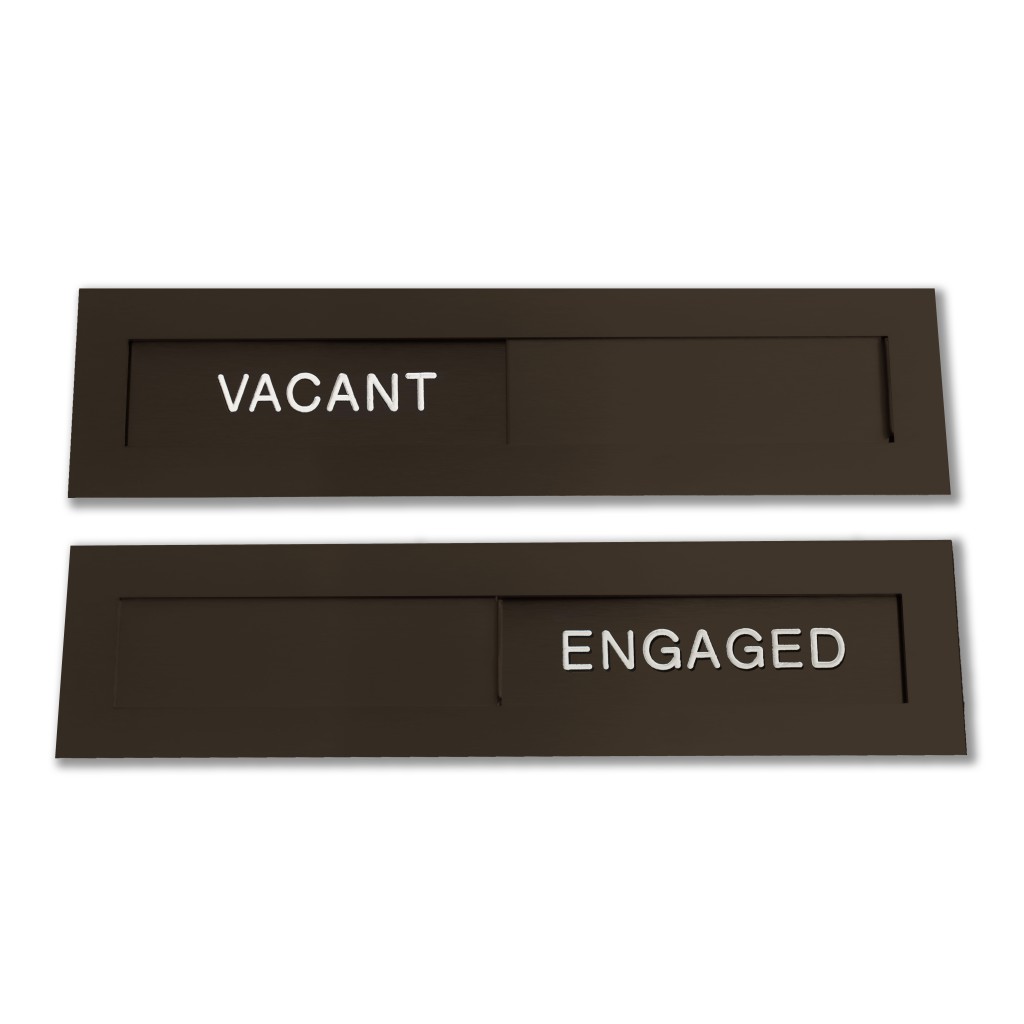 Self Adhesive Sliding VACANT ENGAGED Signs – Adonic Matt Bronze