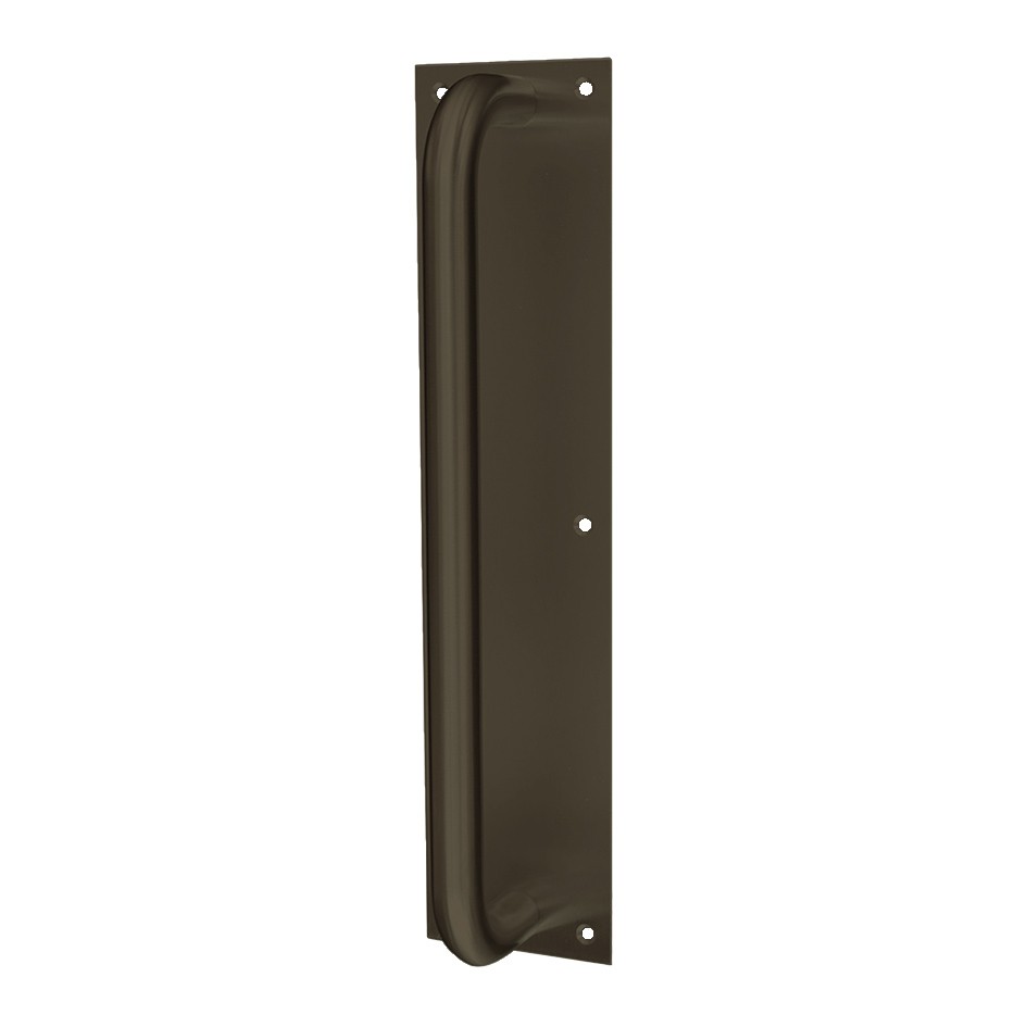 Tubular Pull Handle Mounted on Back Plate – Face Fixing – Adonic Matt Bronze