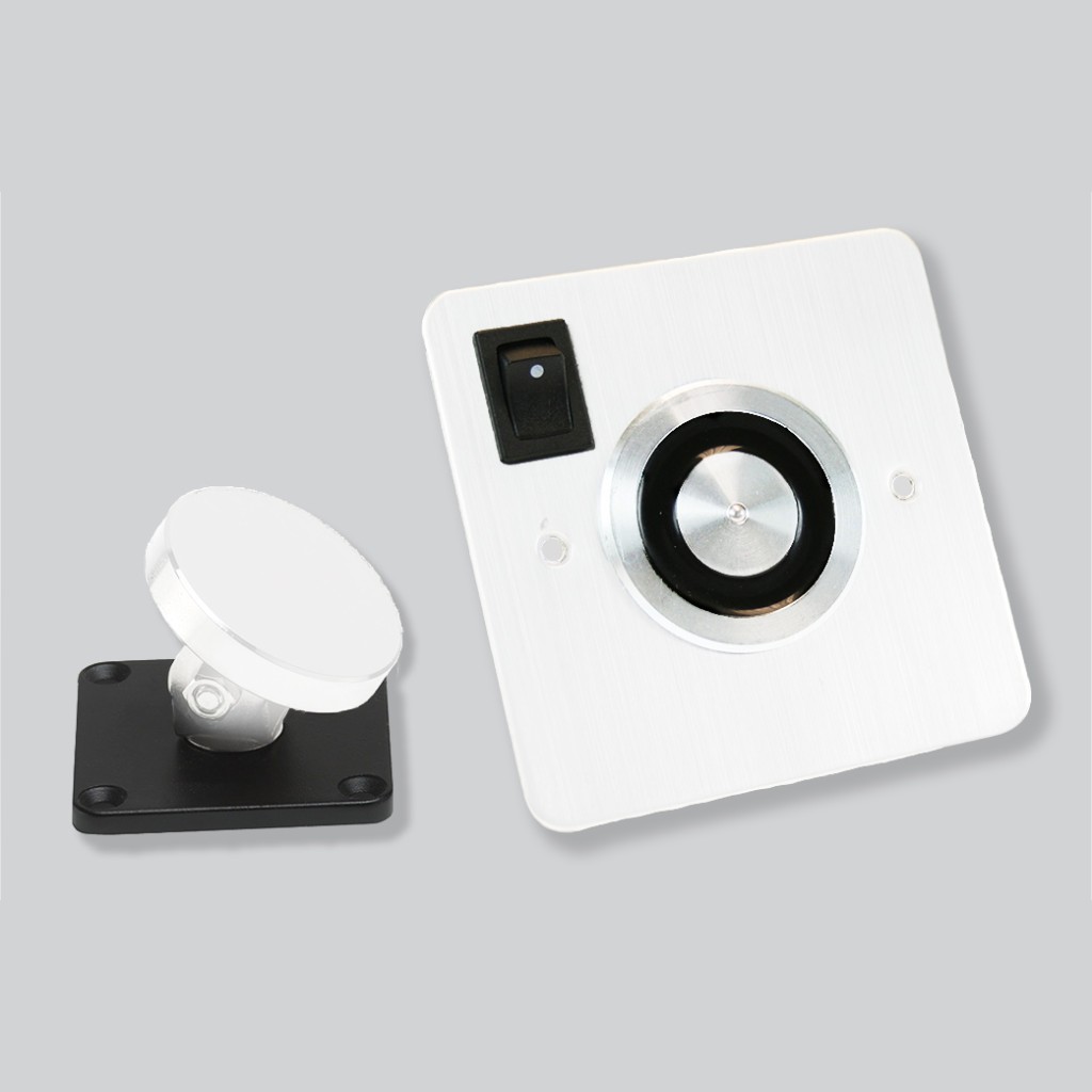 Synergy 24Vdc Door Retaining Magnet & Adjustable Angle Armature Plate – Matt White