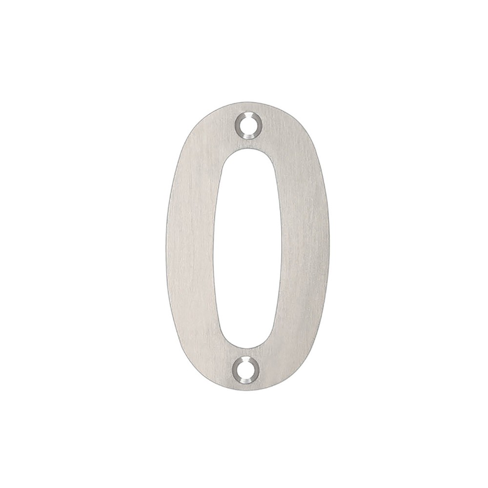 Numeral 0 –  Available in 50mm, 75mm & 100mm – Satin Stainless Steel