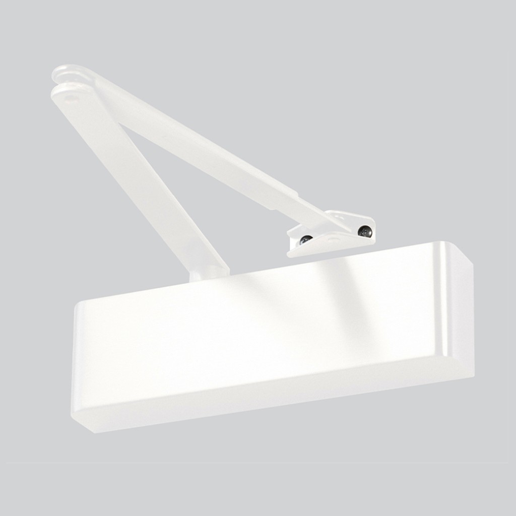 Ultra Heavy Duty Adjustable Power Hydraulic Door Closer for doors up to 120kg – Matt White