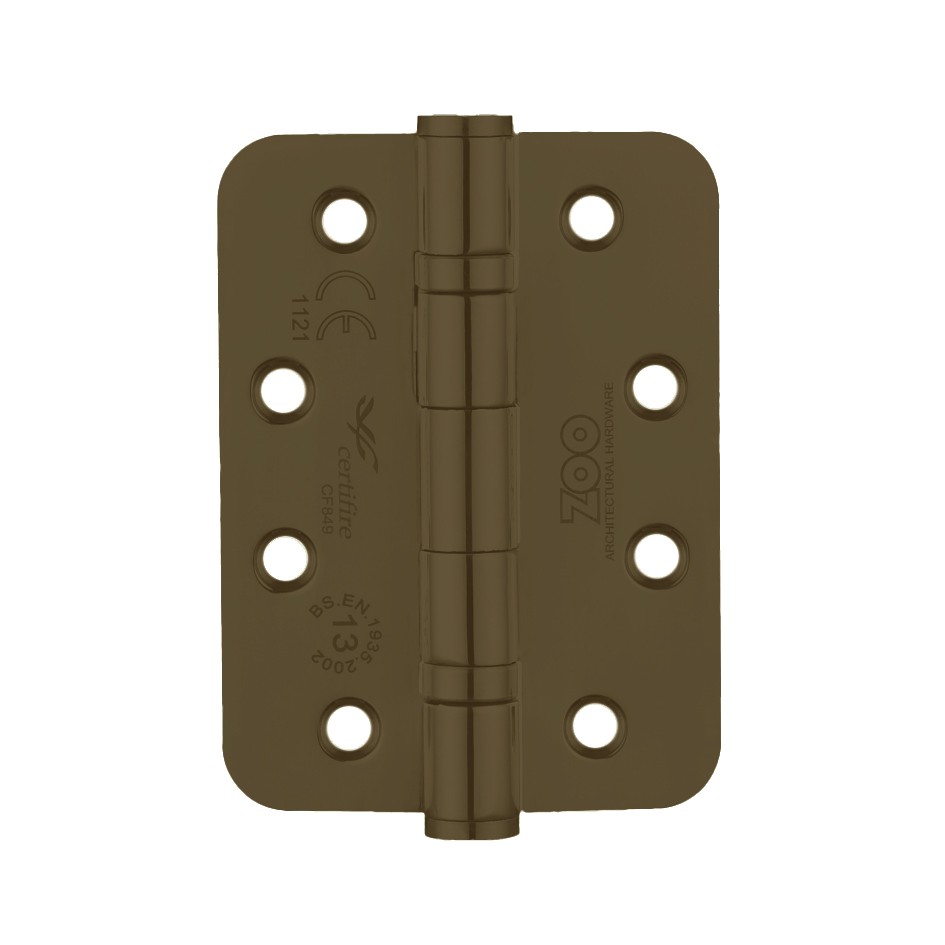 Heavy Duty Ball Bearing Hinges 102mm x 76mm x 3mm – Radius corners – Adonic Matt Bronze