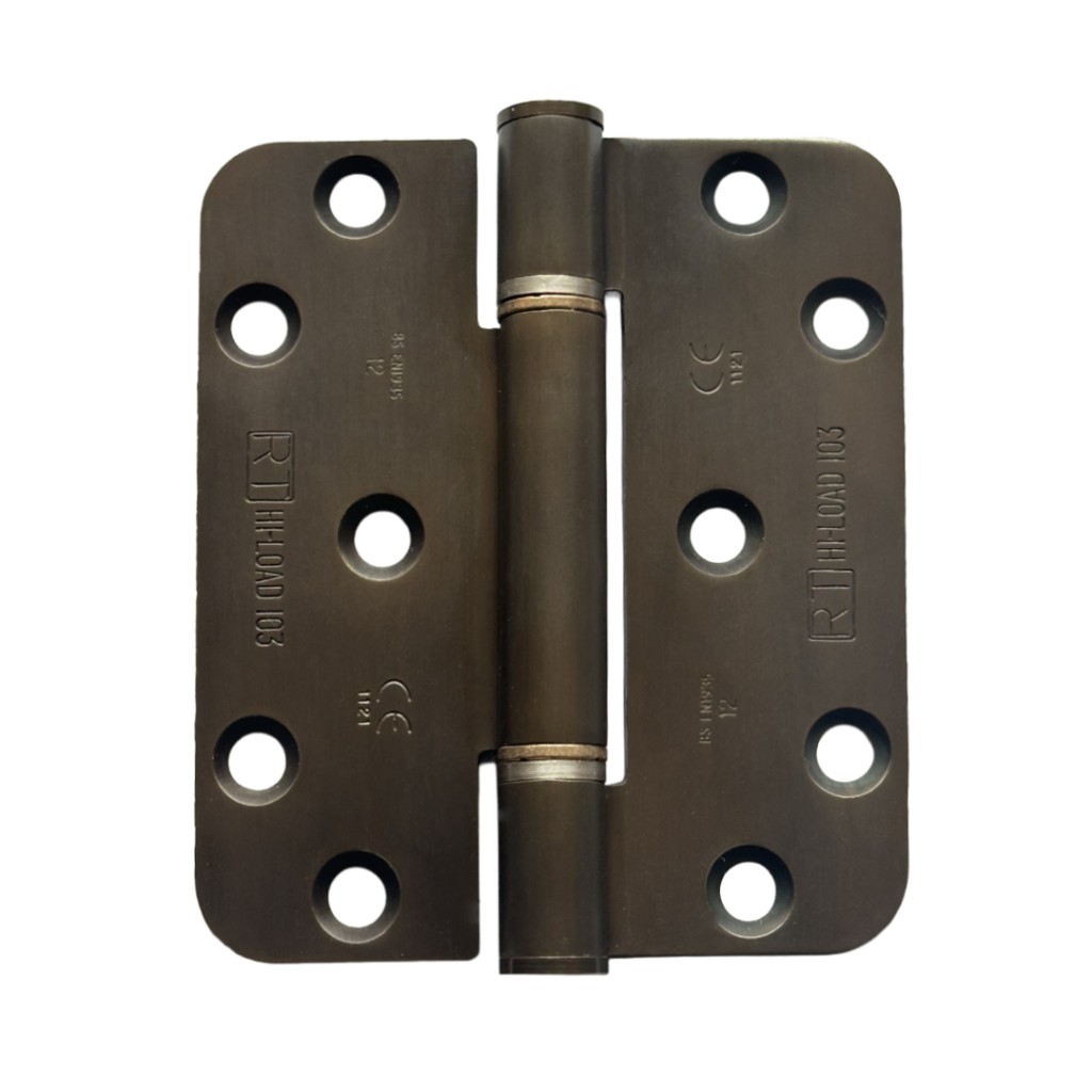 Royde & Tucker HI-LOAD H103 Three Knuckle Hinges 100 x 86mm – Radius corners – Imitation Bronze Unlacquered (Waxed)
