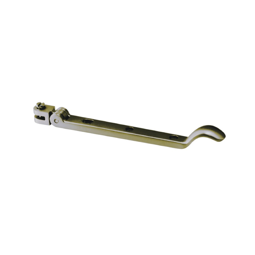 Crittall Type Curved Peg Stays - Available in 150mm & 200mm Lengths - Antique Brass