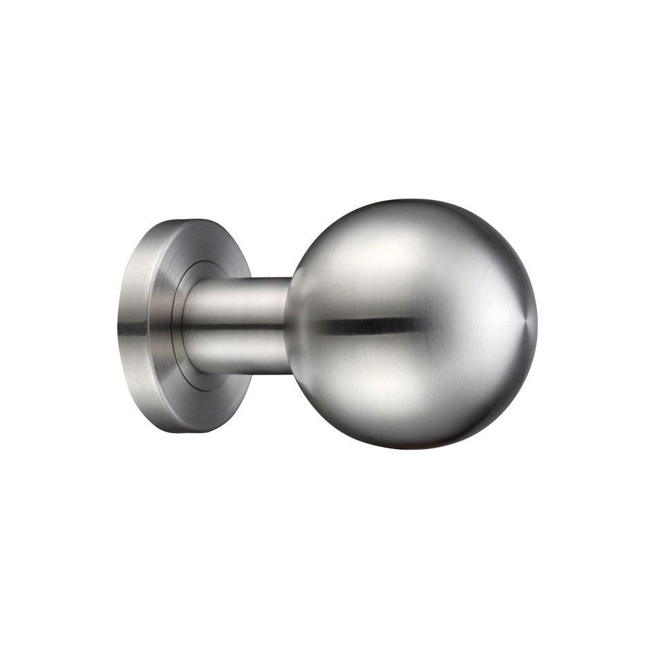 Mortice Ball Knob Furniture – Screw on Rose (Unsprung) – Satin Stainless Steel