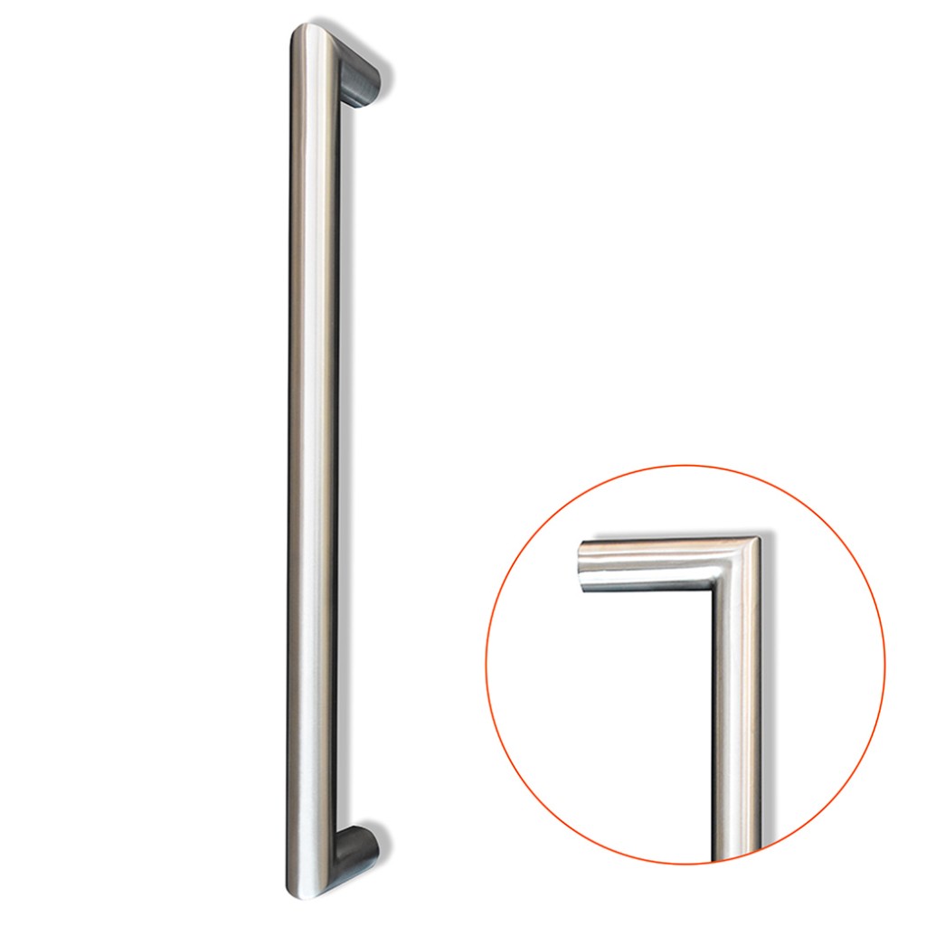 Mitred Pull Handle – Bolt Fixing – Antimicrobial Satin Stainless Steel