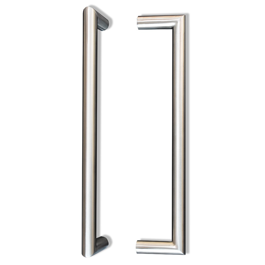 Mitred Pull Handles – Bolt Fixing – Self-Sanitising Antimicrobial Satin Stainless Steel