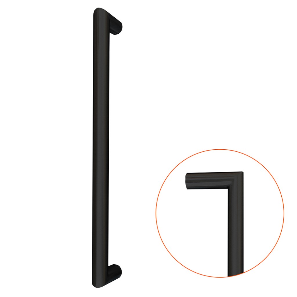 Mitred Pull Handle – Bolt Fixing – Antimicrobial Eco-Friendly Matt Black
