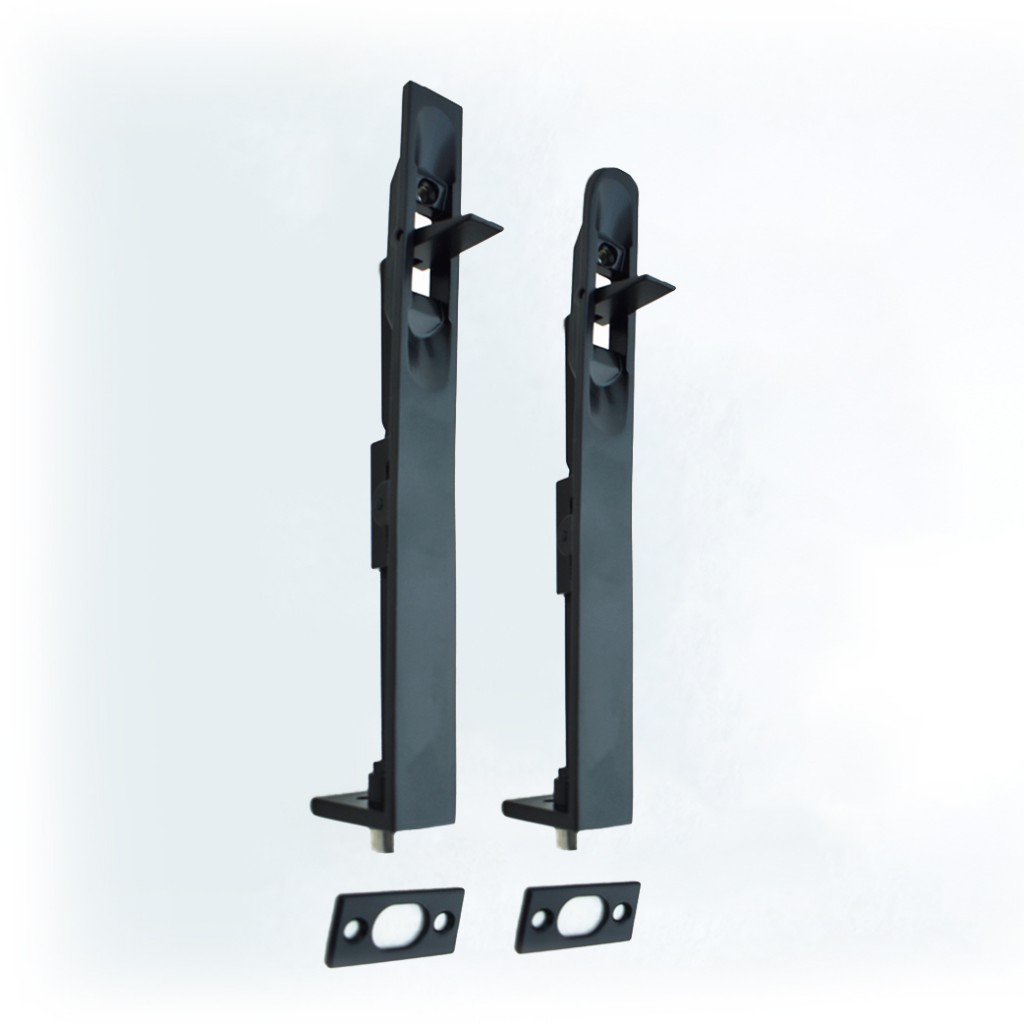 Lever Action Flush Bolts with Flat Keep Plate – Matt Black Powder Coated