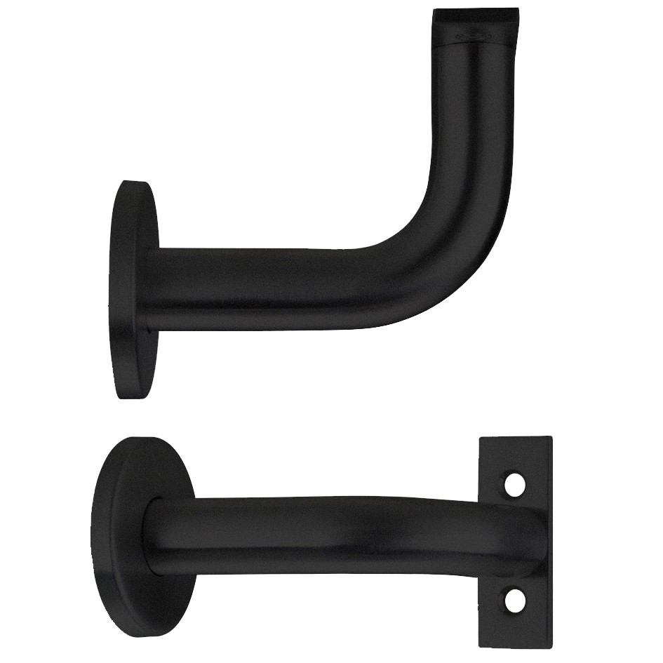 Concealed Face Fixing Handrail Brackets – Antimicrobial Eco-Friendly Matt Black