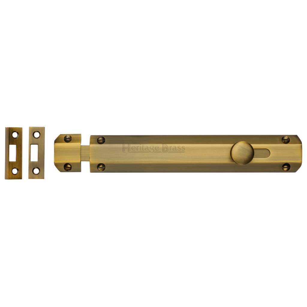 Heritage Brass Door Bolt Flat – 200mm