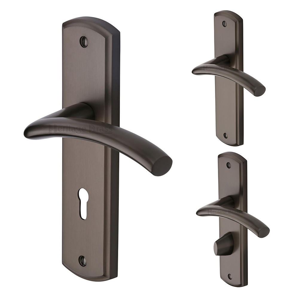 M Marcus Heritage Brass Centaur Design Door Handle on Plate Matt Bronze
