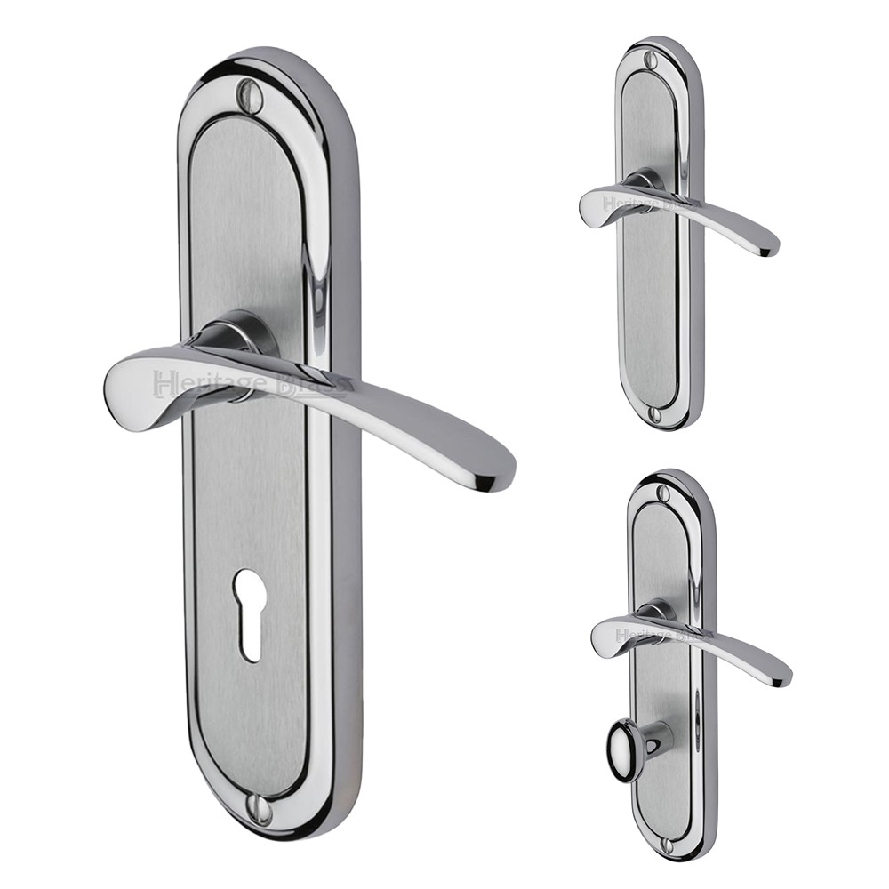 M Marcus Heritage Brass Henley Design Door Handle on Plate Apollo finish