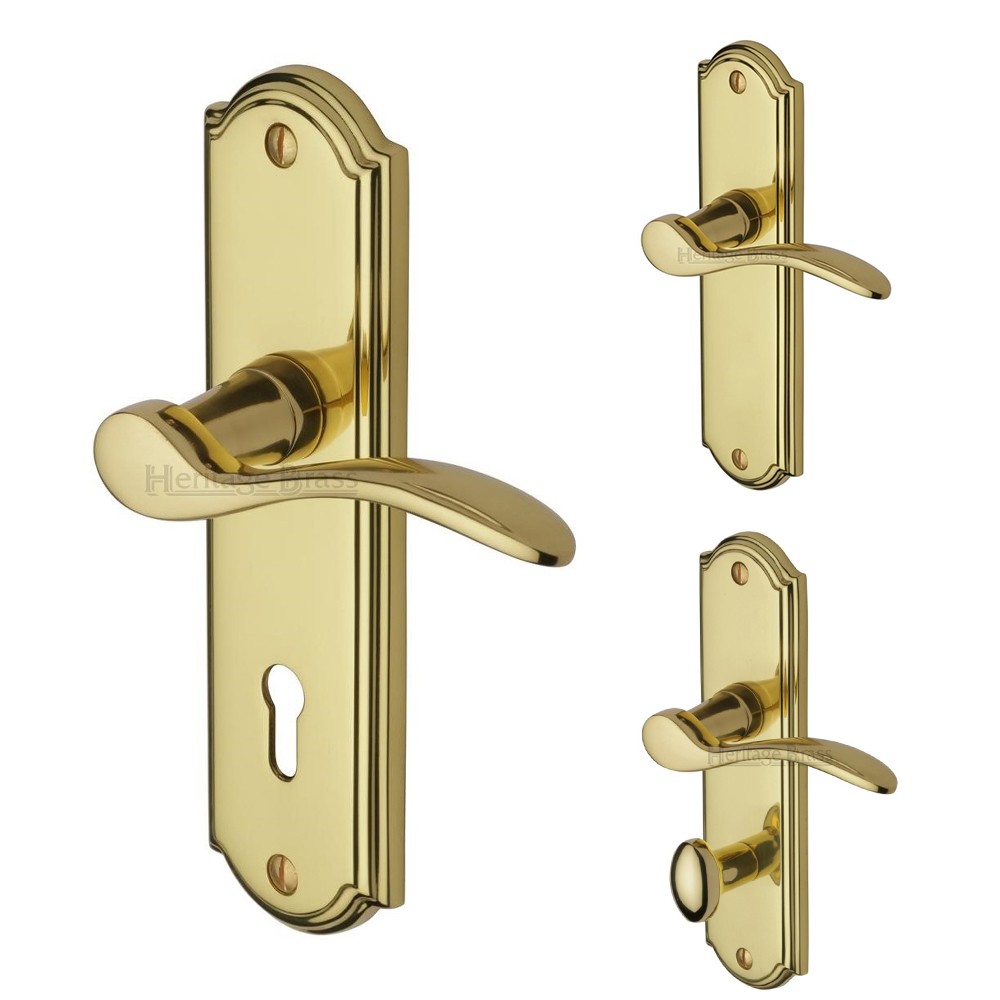 Heritage Brass Howard Design Door Handle on Plate – Polished Brass