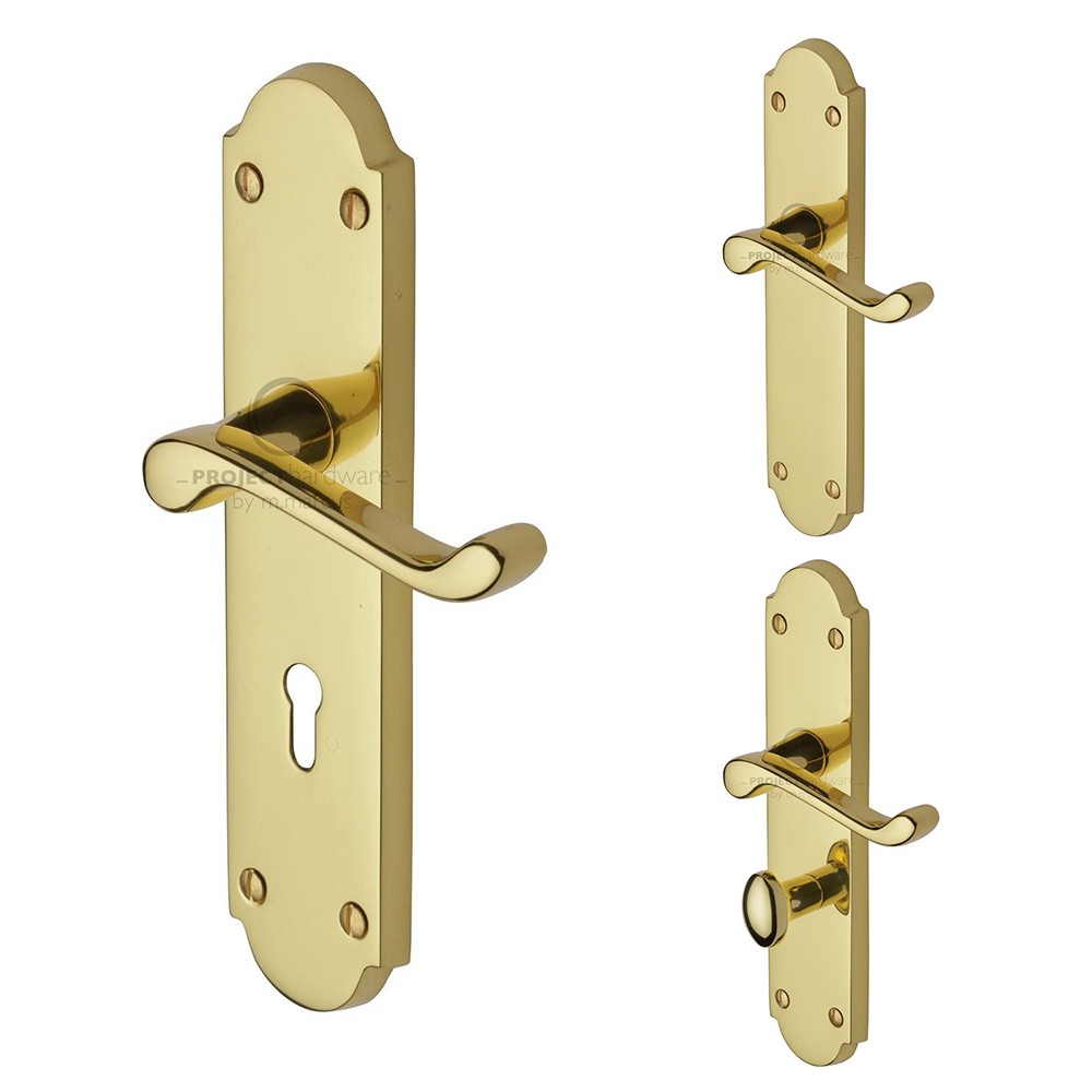 Project Hardware Kensington Design Door Handle on Plate – Polished Brass