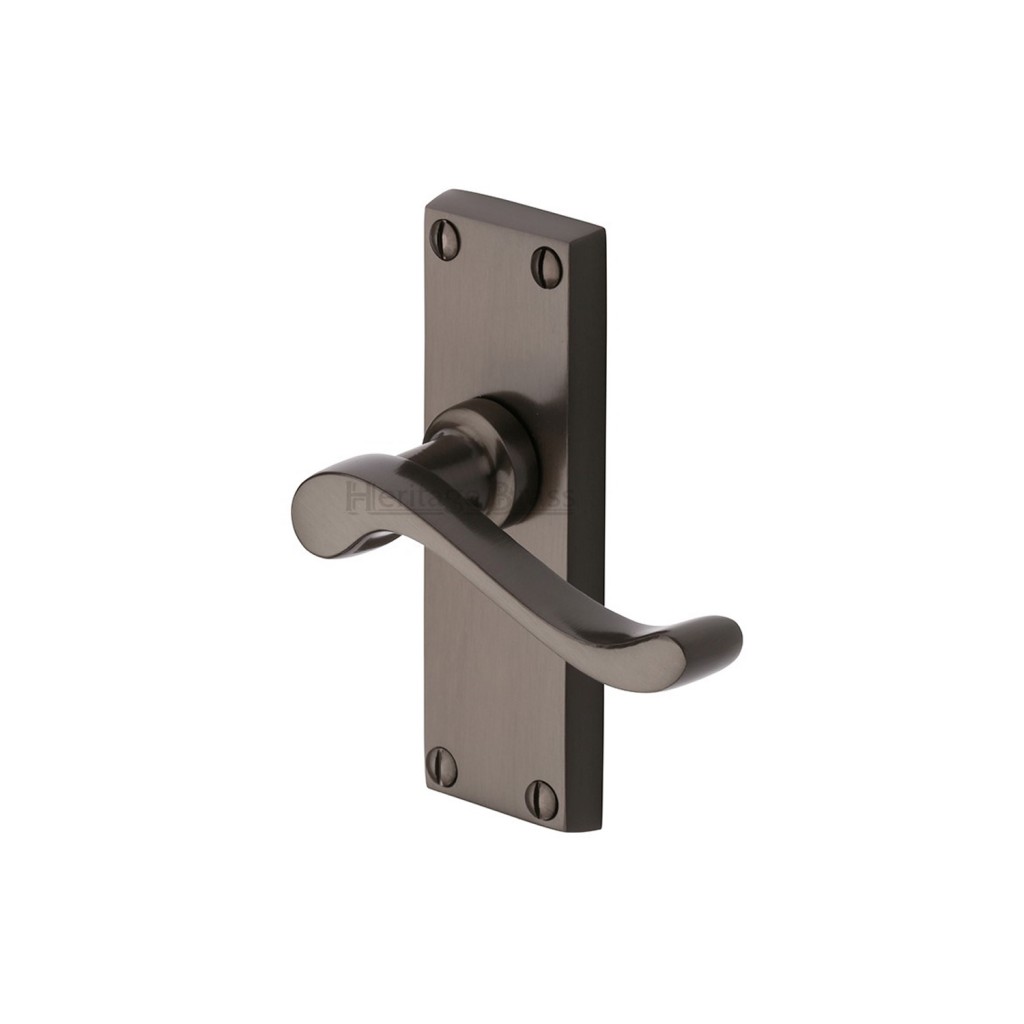 M Marcus Heritage Brass Bedford Short Design Door Handle on Plate Matt Bronze