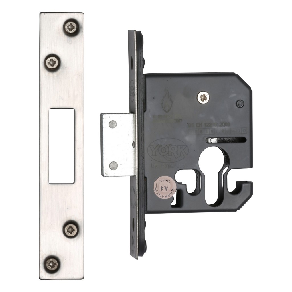 York Architectural Mortice Euro Deadlock Case – 64mm Satin Stainless Steel