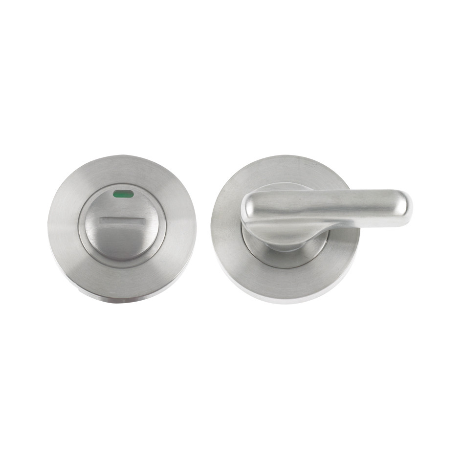 Disabled Bathroom Turn & Release – Push on Rose – 52mm Ø – Antimicrobial Satin Stainless Steel