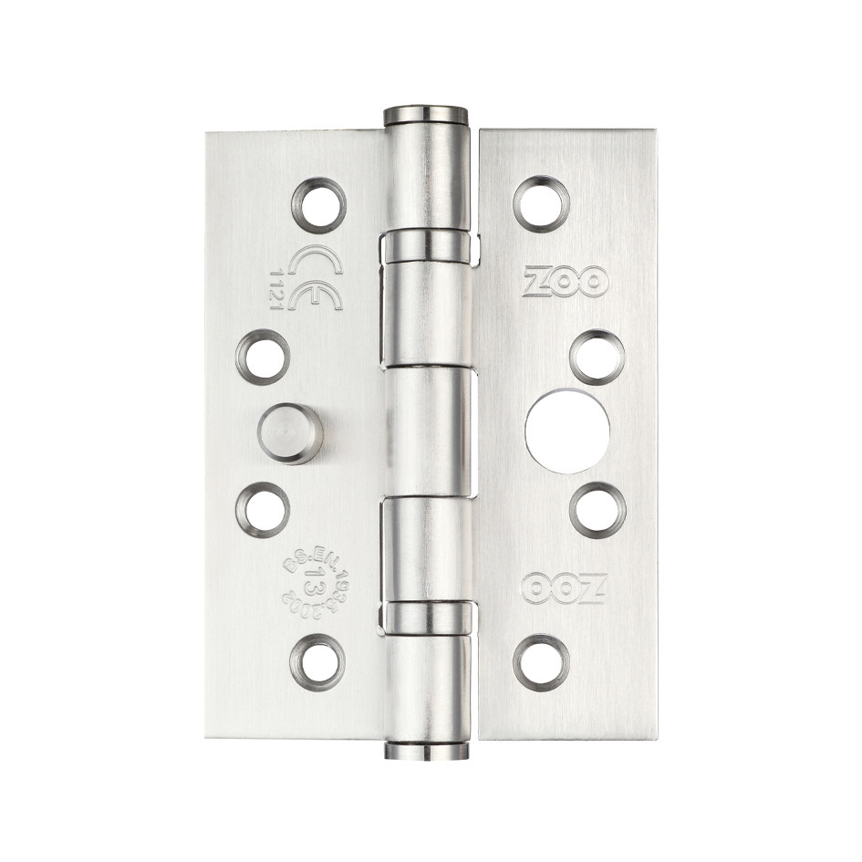 Antimicrobial Heavy Duty Security “Dog Bolt” Ball Bearing Hinges, 102 x 76 x 3mm
