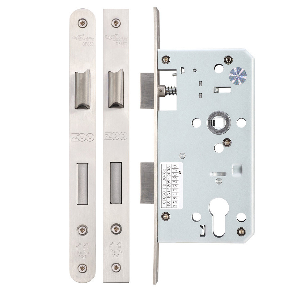 Heavy Duty Architectural DIN Euro Sash Lock Case (DDA) – Antimicrobial Satin Stainless Steel