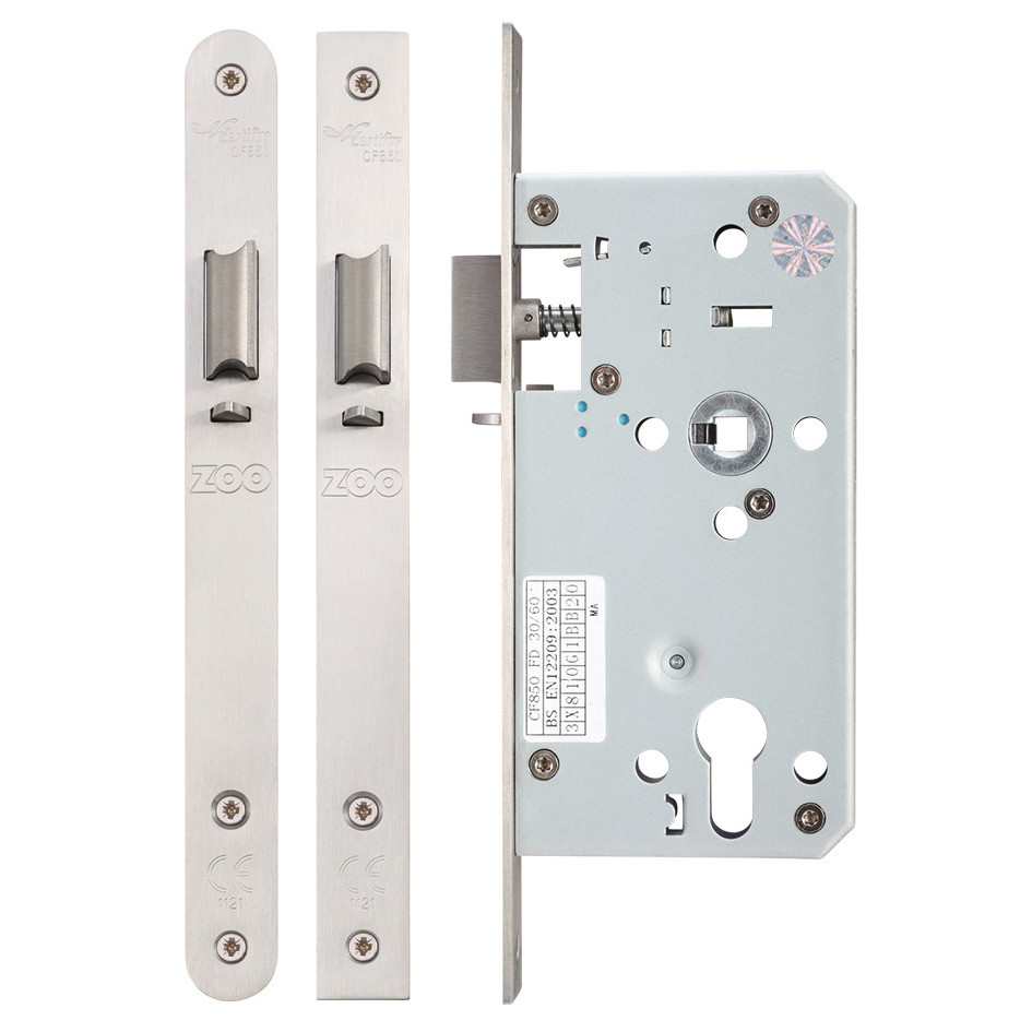 Heavy Duty Architectural DIN Euro Night Latch Case (DDA) – Antimicrobial Satin Stainless Steel
