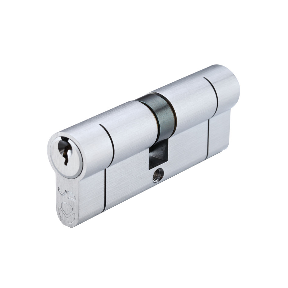 Euro Profile Double Cylinders (K&K) – Keyed Alike – Antimicrobial Satin Chrome Plate