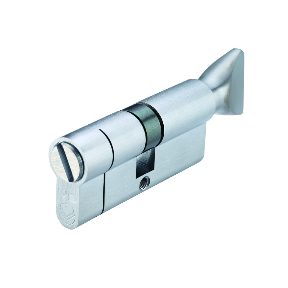 Euro Profile Bathroom Turn & Coin Release (BT) – Antimicrobial Satin Chrome Plate