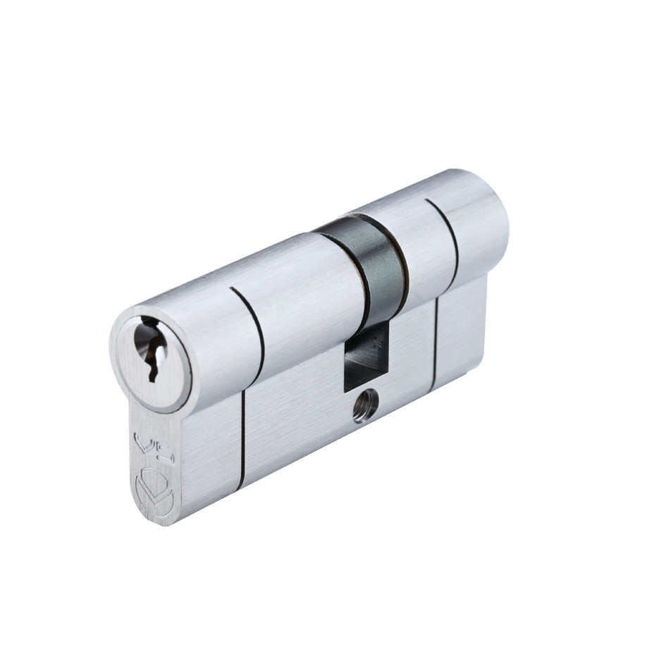Offset Double Euro Profile Cylinders (OK&K) – Keyed Alike – Antimicrobial Satin Chrome Plate