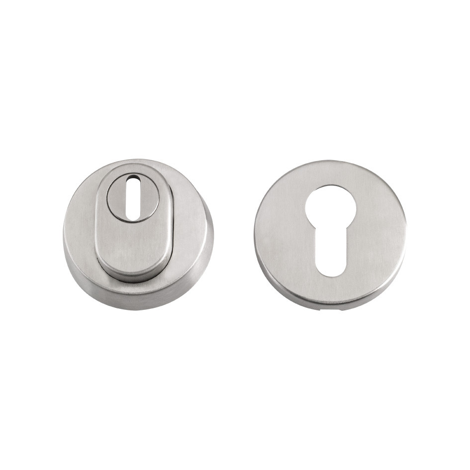 Euro Profile Security Escutcheon Set – 52mm Ø – Antimicrobial Satin Stainless Steel