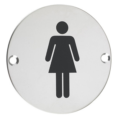 Antimicrobial Satin Stainless Steel Female sex symbol sign